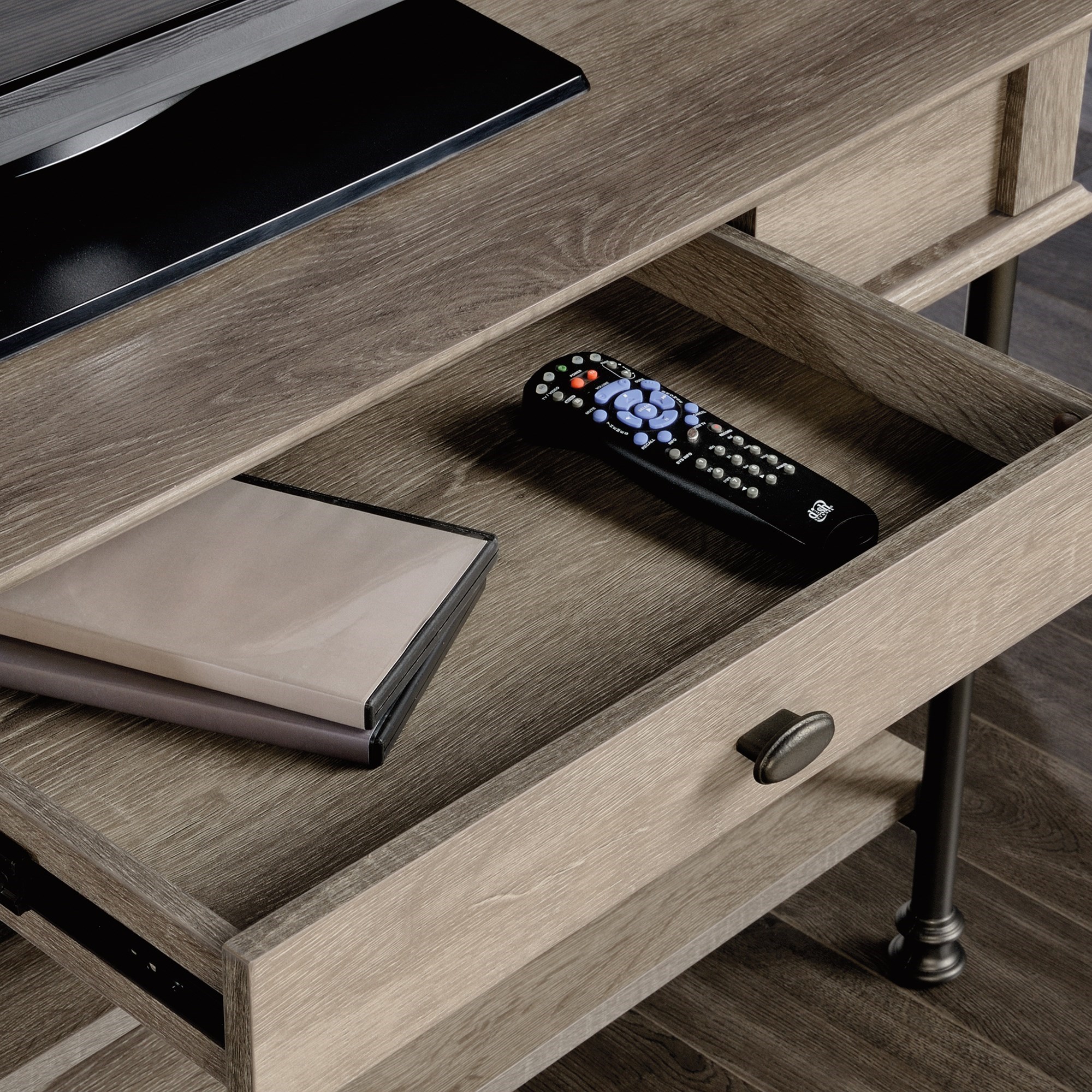 Sauder Canal Street TV Stand with Metal Frame Darvin Furniture TV